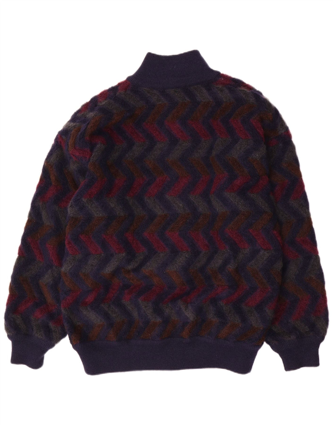 Maglione cardigan reversibile da uomo Missoni IT 48 Chevron medio blu navy