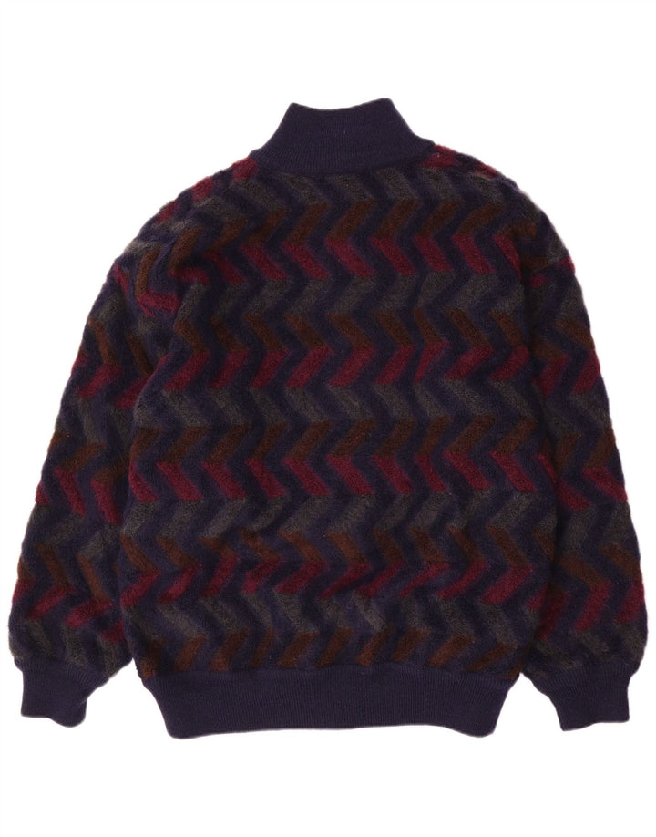 Maglione cardigan reversibile da uomo Missoni IT 48 Chevron medio blu navy