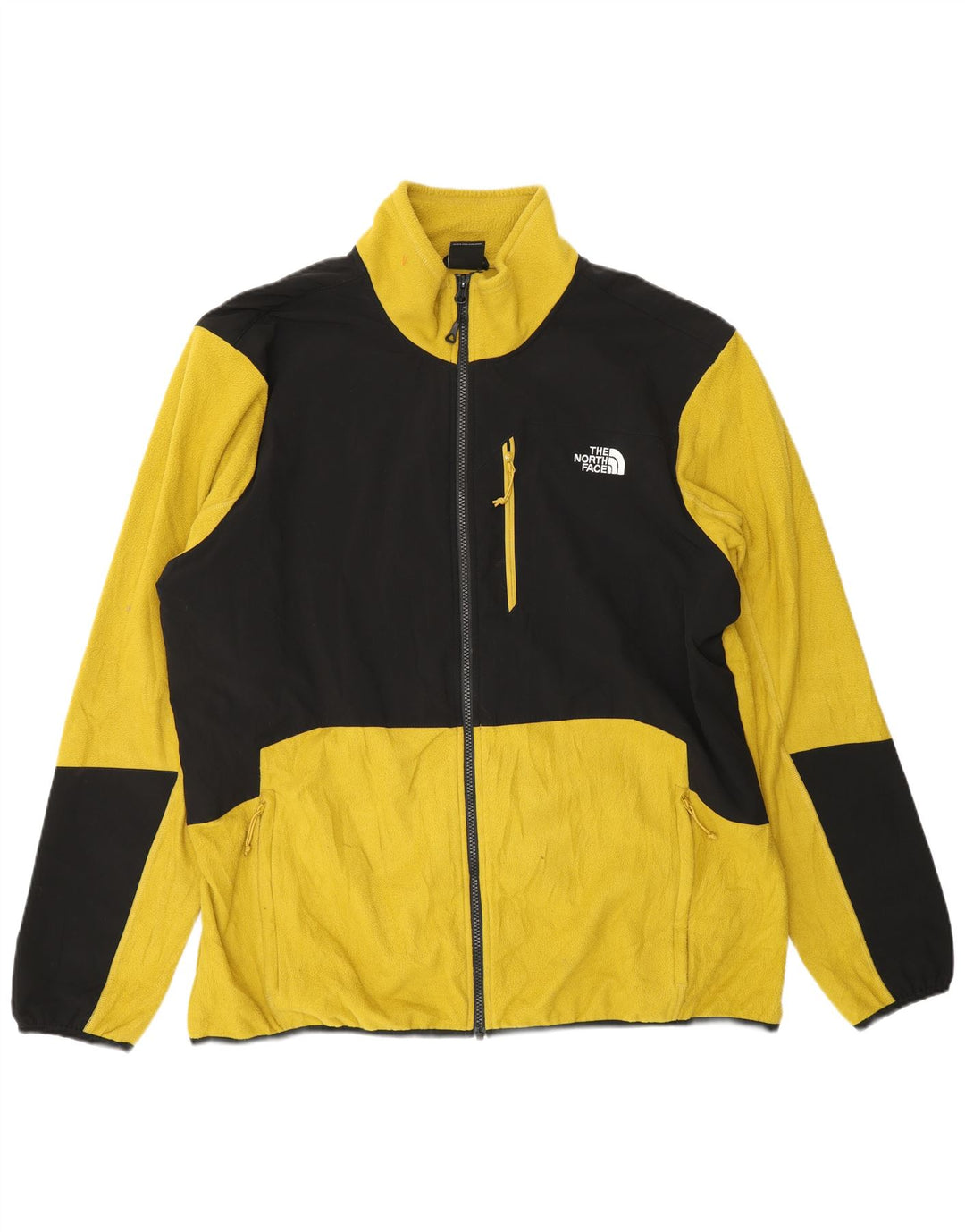 THE NORTH FACE Giacca in pile da uomo UK 44 2XL Poliestere color block giallo