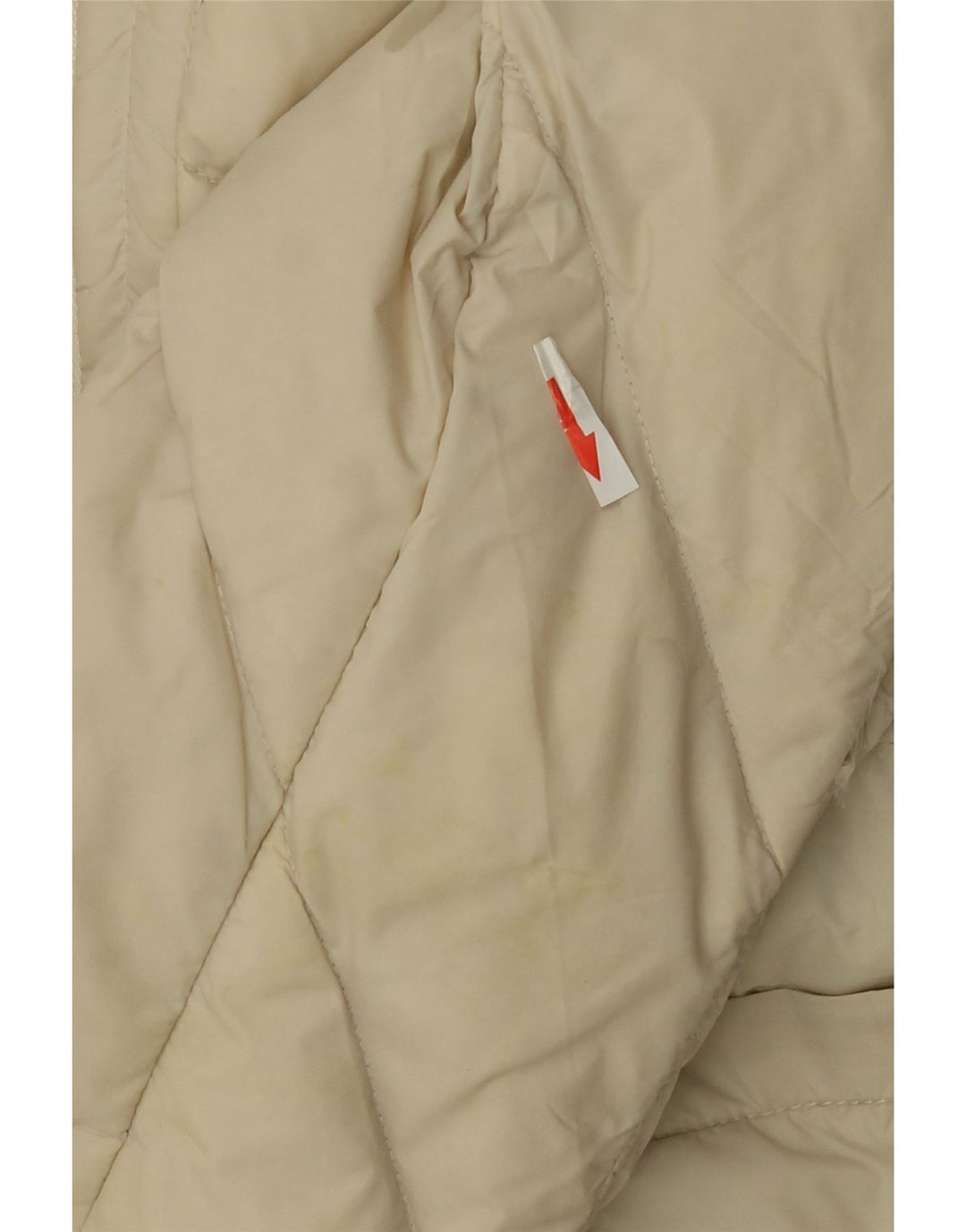 Giacca imbottita con cappuccio da donna Karen Millen UK 12 medio bianco sporco poliammide