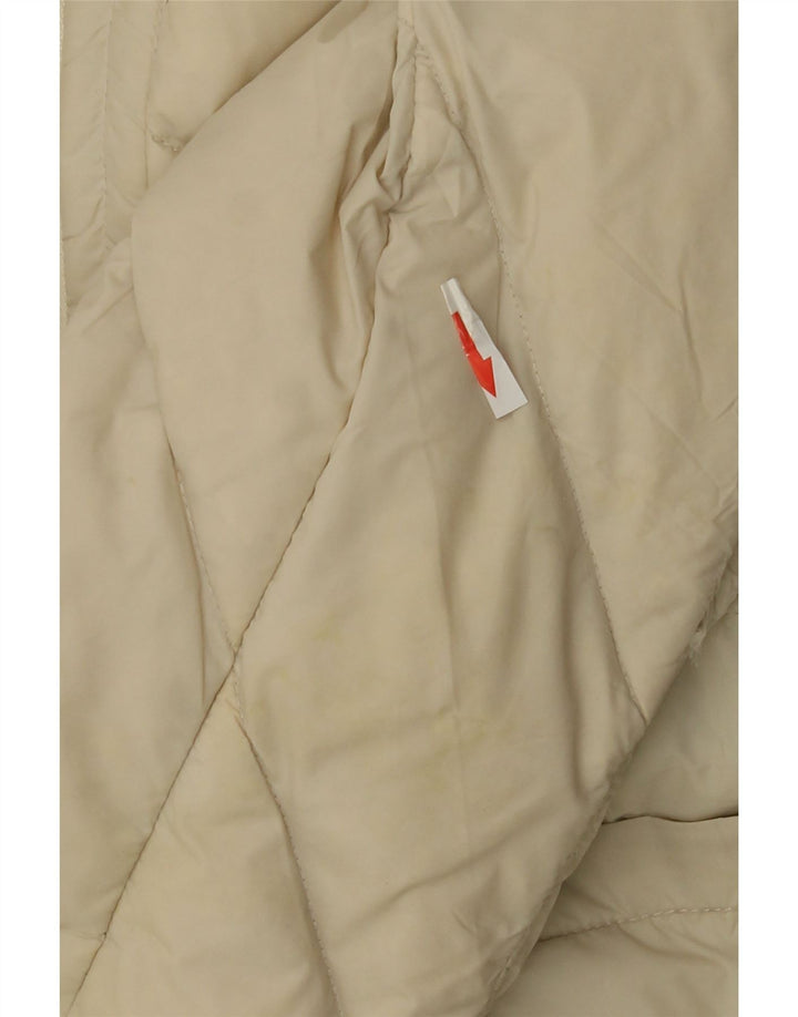 Giacca imbottita con cappuccio da donna Karen Millen UK 12 medio bianco sporco poliammide