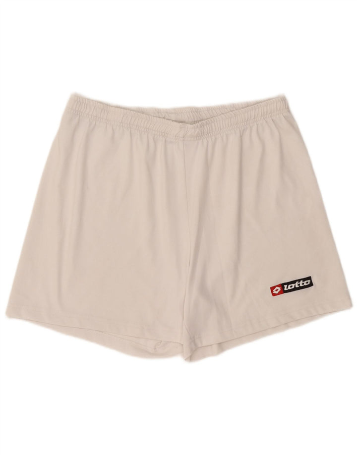 Pantaloncini sportivi da uomo Lotto Large in poliestere bianco