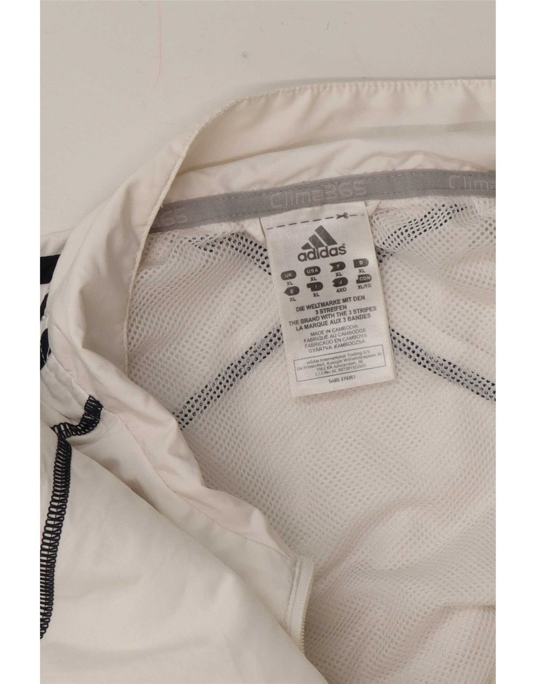 Giacca da ginnastica da uomo Adidas XL bianca in poliestere
