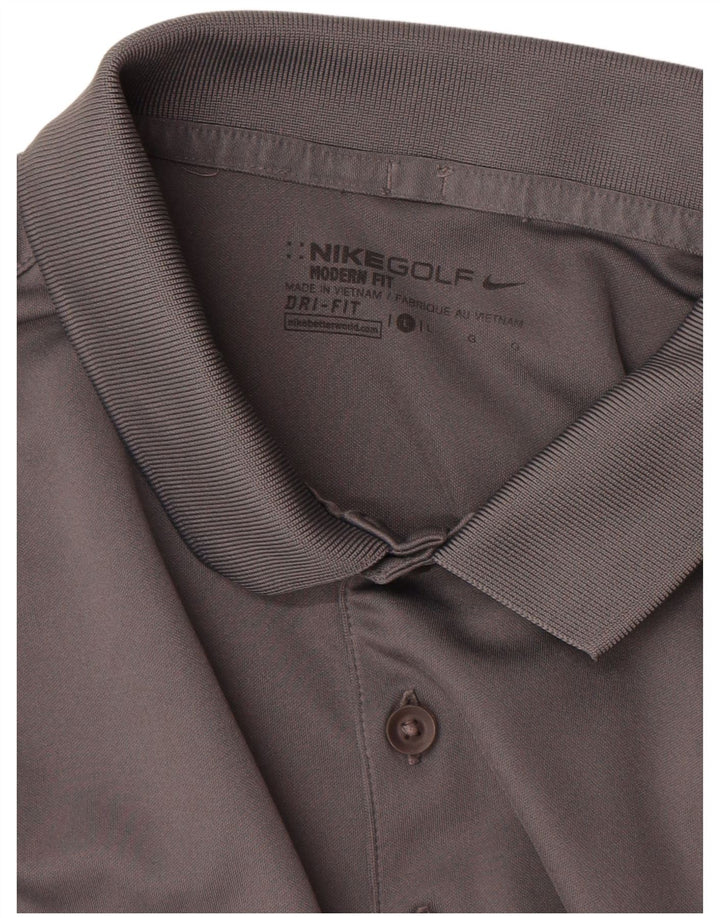Polo Nike da uomo Dri Fit grande in poliestere grigio