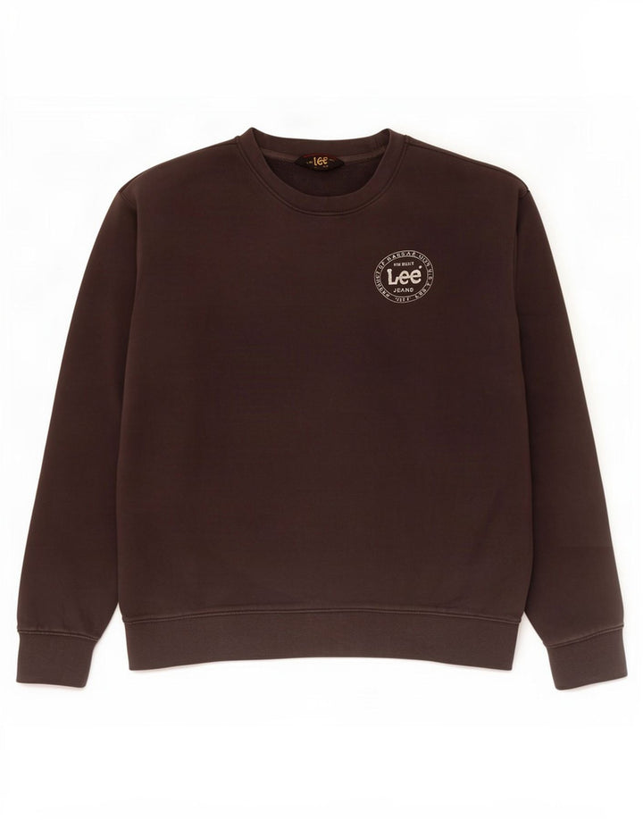 Felpa Lee da uomo con vestibilità regolare, maglione grande, cotone grigio