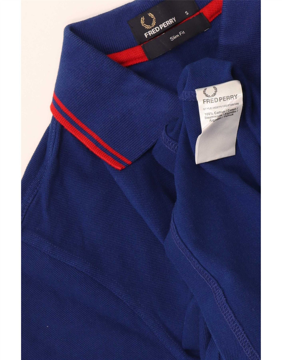 Polo da uomo slim fit Fred Perry piccola in cotone blu navy