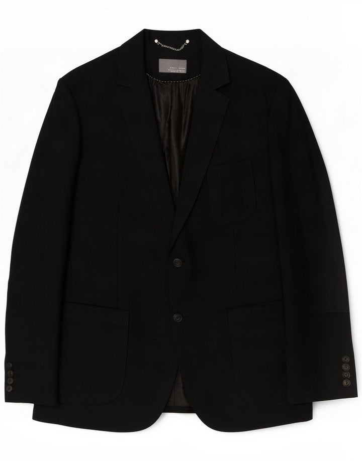 Zara Giacca blazer a 2 bottoni da uomo EU 54 XL Blu navy Cotone