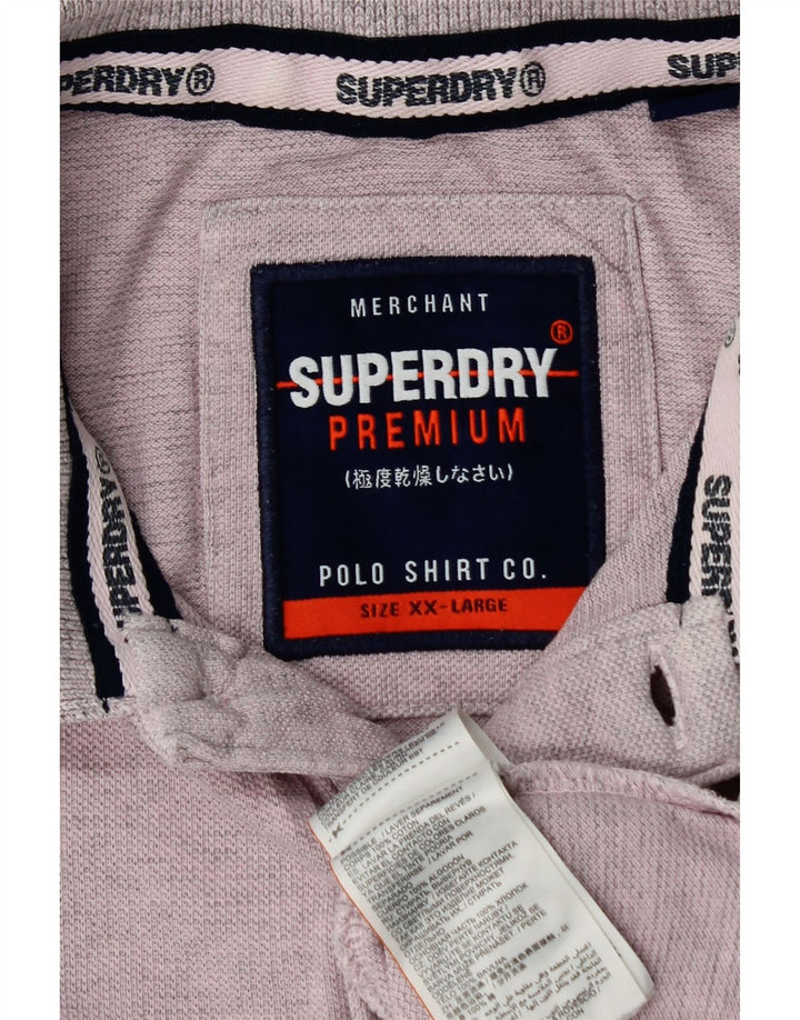 Polo da uomo SUPERDRY 2XL cotone viola