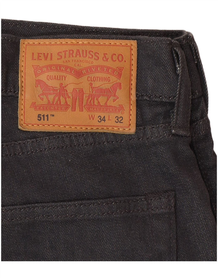 Jeans Levi's Uomo 511 Slim W34 L32 Cotone Grigio