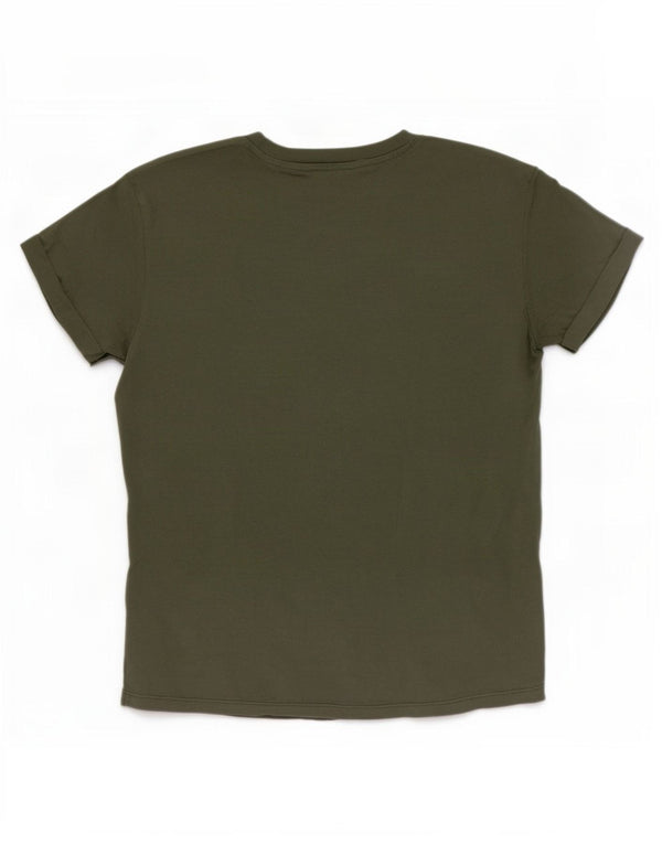 T-shirt grafica da donna Roxy Top UK 14 cotone kaki medio