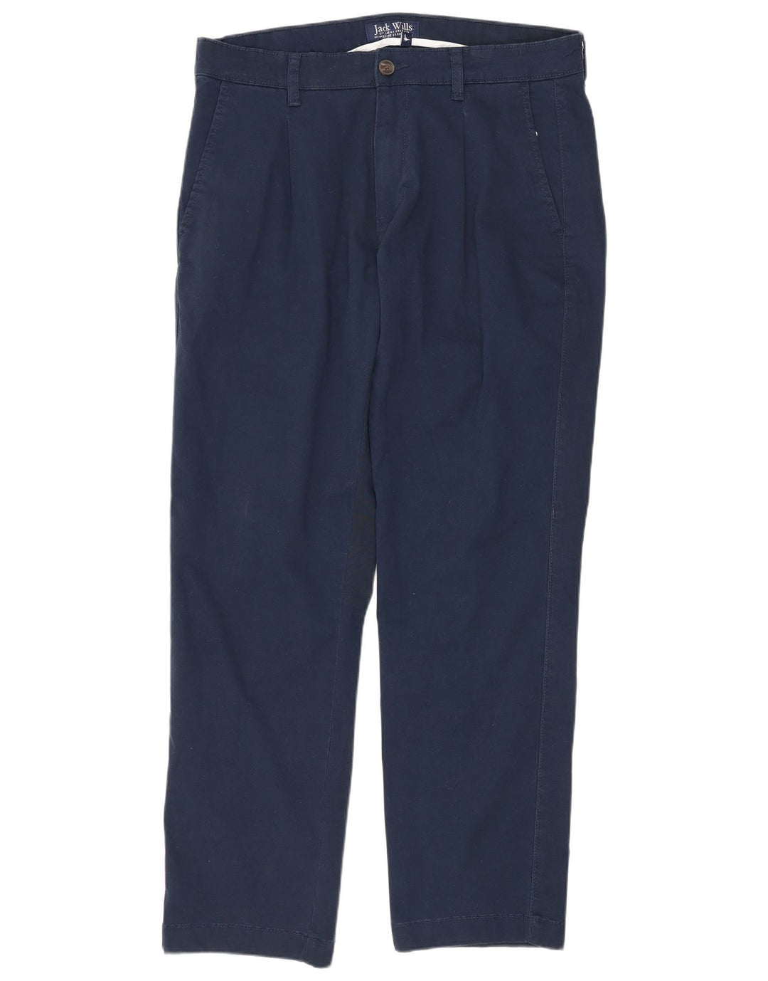 JACK WILLS Pantaloni chino da uomo con pegging W32 L29 cotone blu navy