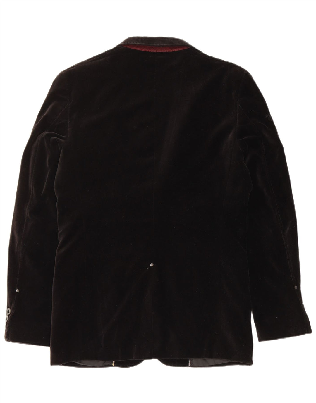 JACK & JONES Giacca blazer in velluto da uomo a 2 bottoni UK 36 piccola in cotone nero