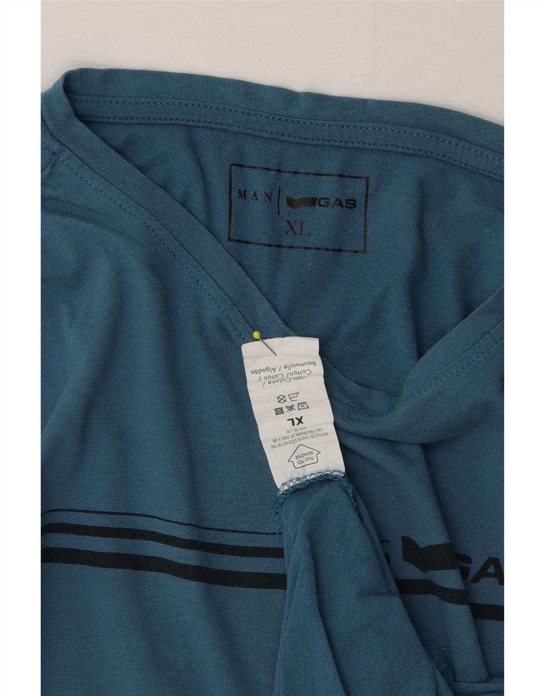 T-shirt da uomo Gas Top XL in cotone a righe blu