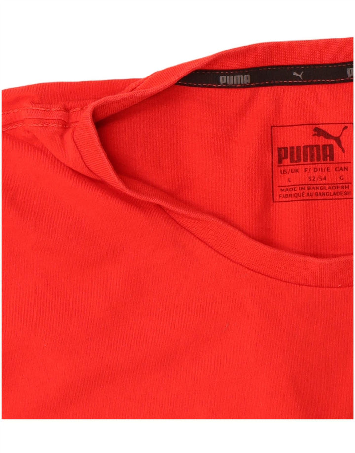 T-shirt grafica da uomo Puma Top grande in cotone rosso