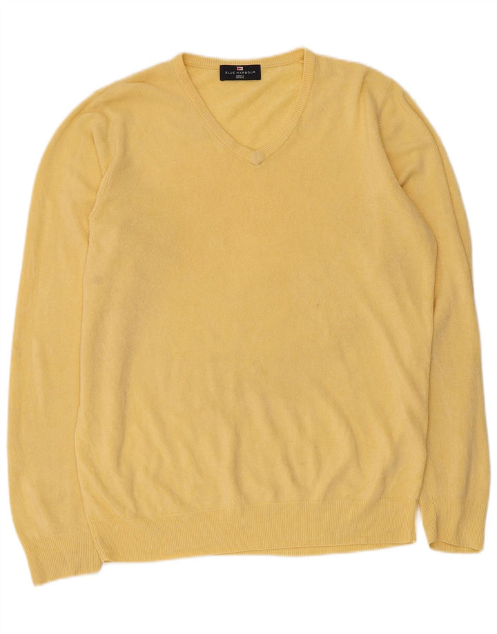 Maglione da uomo con scollo a V blu Harbour Marks & Spencer giallo medio