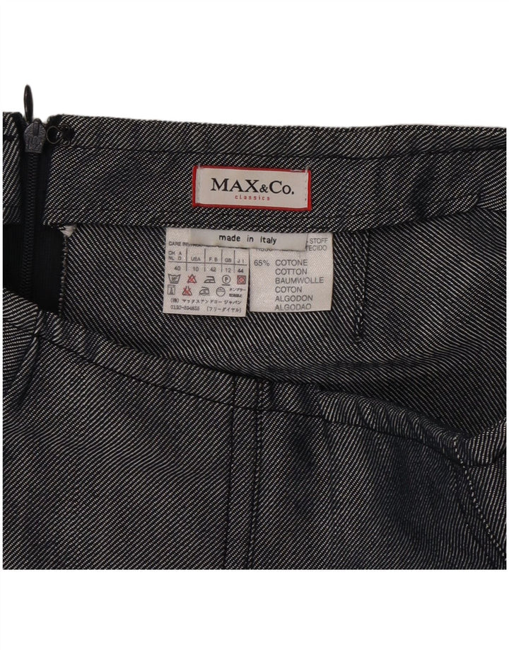 Gonna a pieghe da donna Max & Co. UK 12 media W30 cotone blu navy