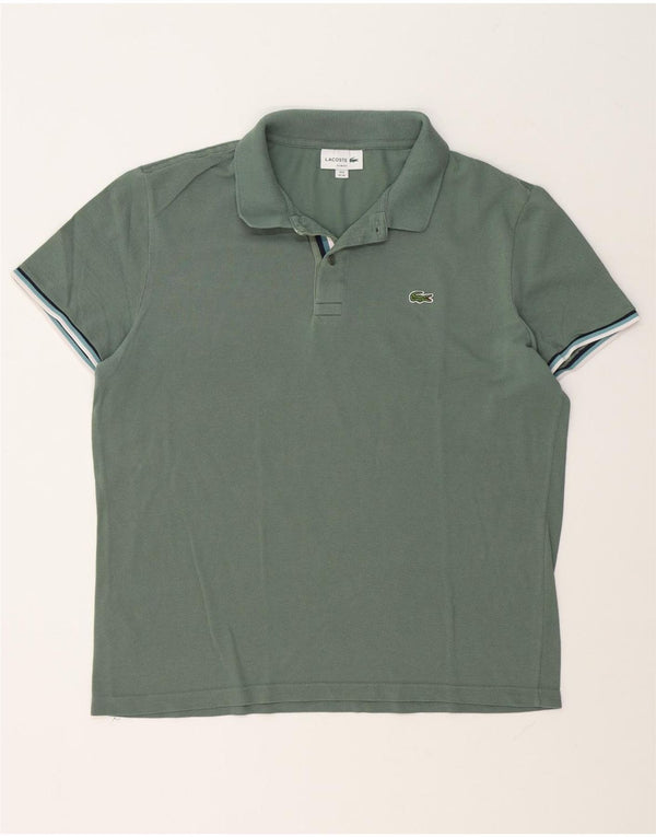 Polo da uomo slim fit Lacoste taglia 6 XL in cotone verde
