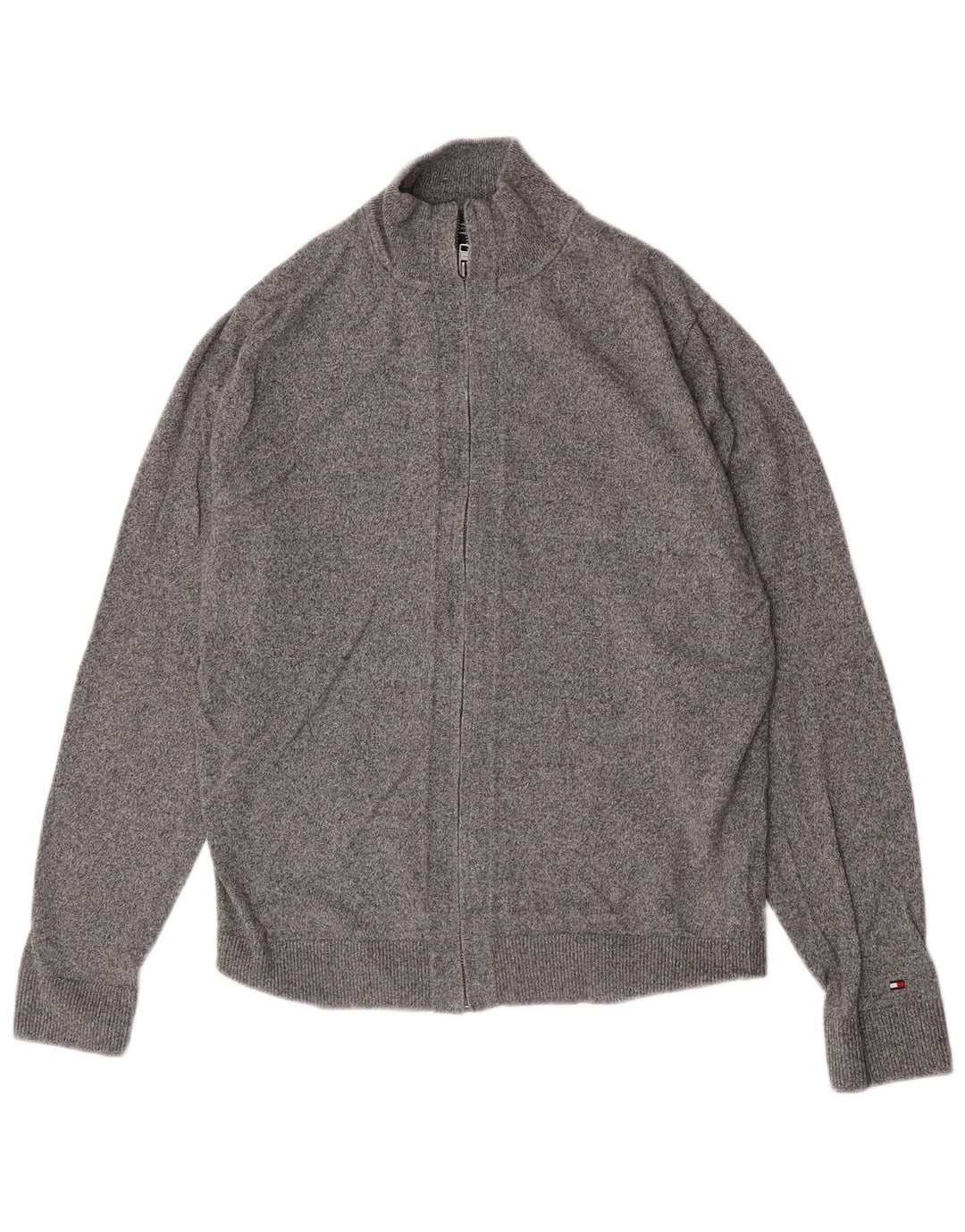 Maglione cardigan da donna Tommy Hilfiger XL in cotone grigio