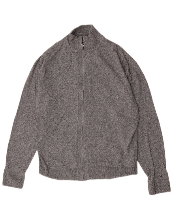 Maglione cardigan da donna Tommy Hilfiger XL in cotone grigio