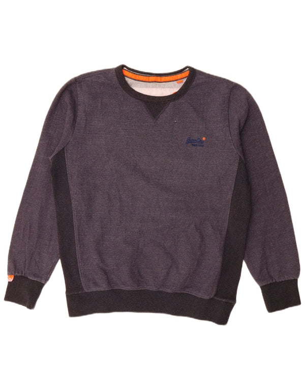 Felpa da uomo Superdry Jumper XL in cotone color block grigio