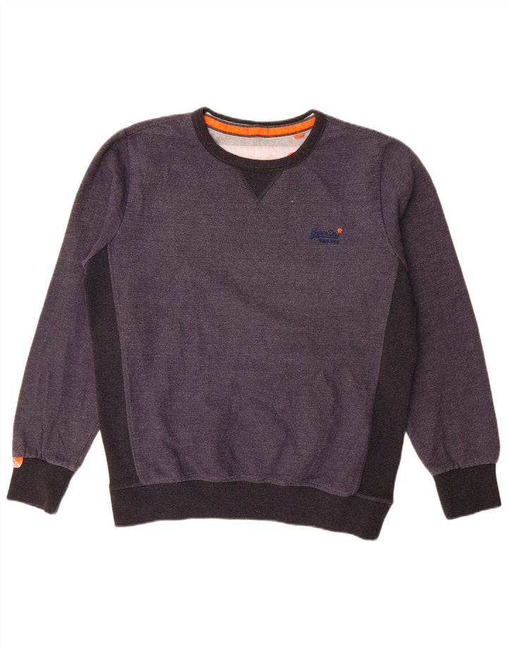 Felpa da uomo Superdry Jumper XL in cotone color block grigio
