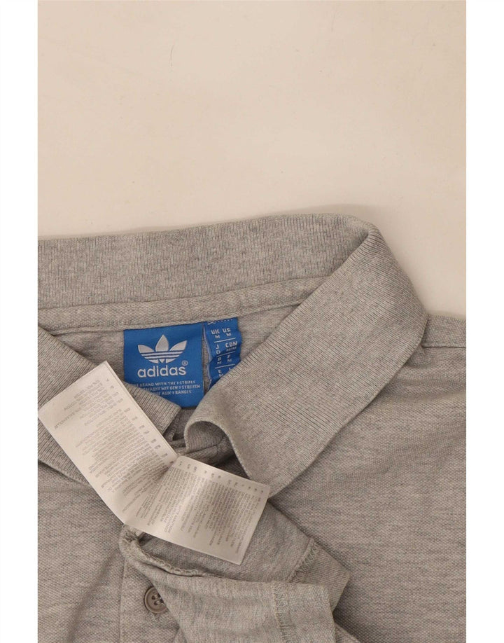 Polo Adidas da uomo in cotone grigio medio