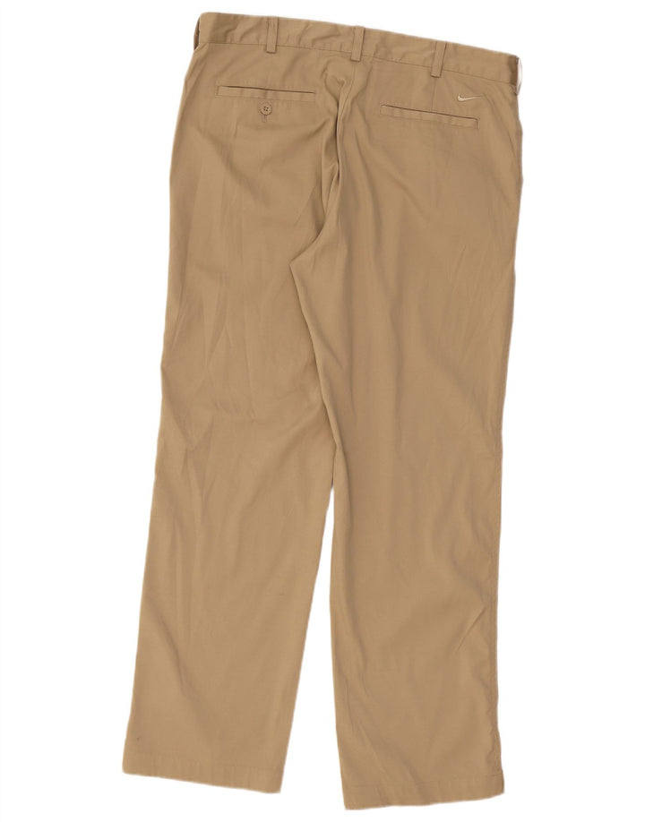 Pantaloni chino dritti NIKE Dri Fit da uomo W34 L30 poliestere beige
