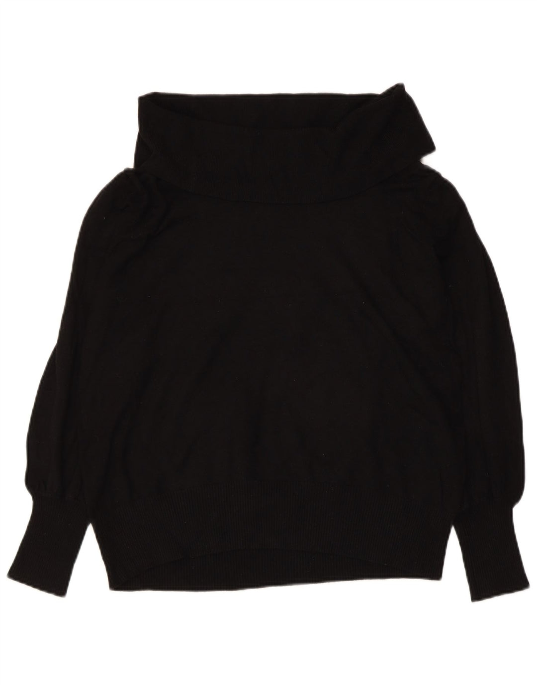 MARKS & SPENCER Maglione maglione a collo alto da donna UK 12 Medio Nero