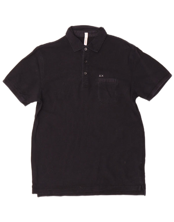Polo da uomo Sun68 in cotone nero medio