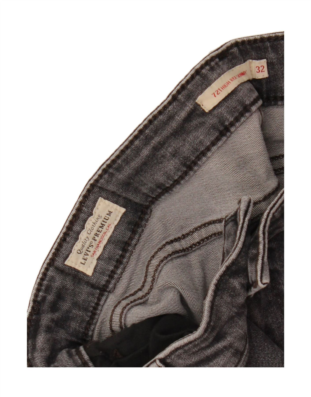 Jeans skinny a vita alta Levi's 721 da donna W32 L30 Grigi