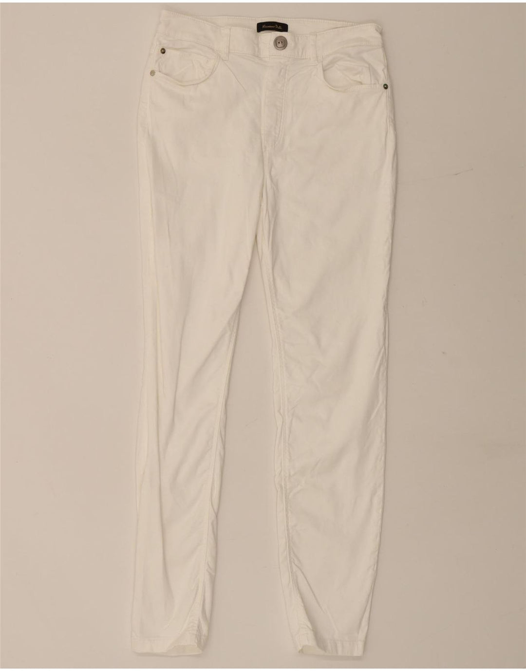 Pantaloni casual slim da donna Massimo Dutti EU 40 Medium W28 L28 Bianco