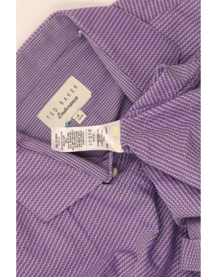 Camicia da uomo Ted Baker taglia 16 grande cotone a righe viola