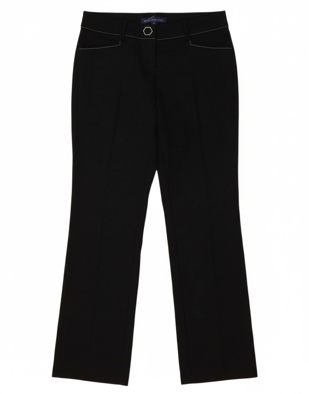 TRUSSARDI Womens Straight Casual Trousers IT 44 Medium W34 L31 Black