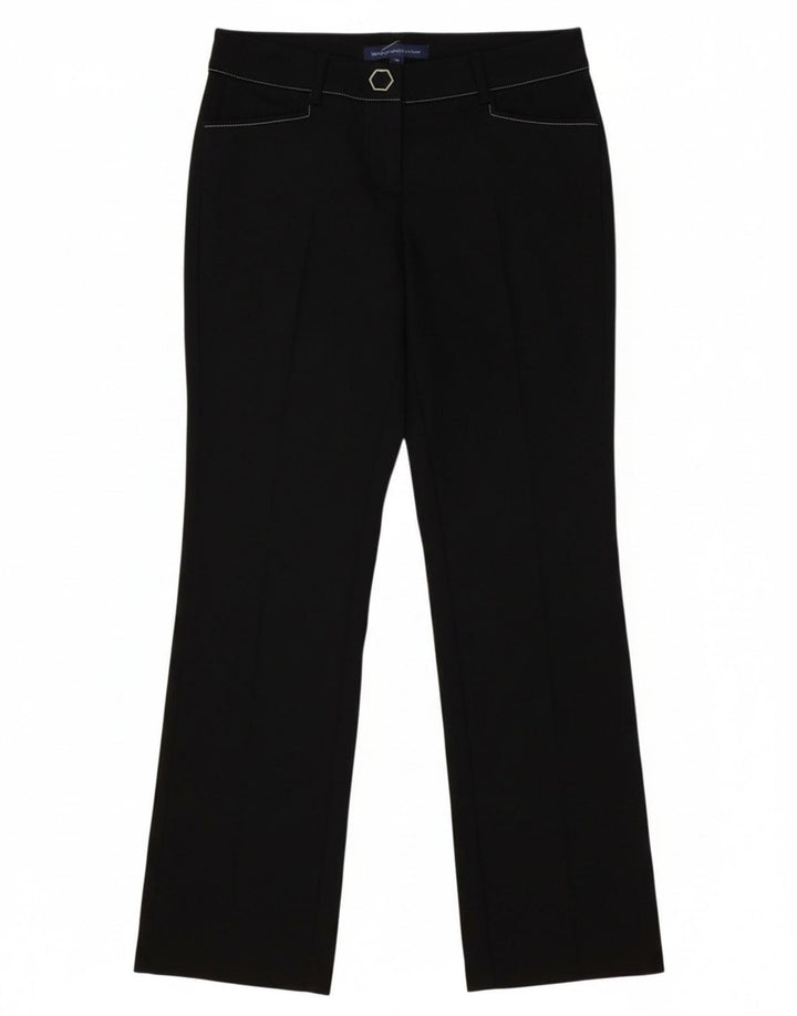 TRUSSARDI Womens Straight Casual Trousers IT 44 Medium W34 L31 Black