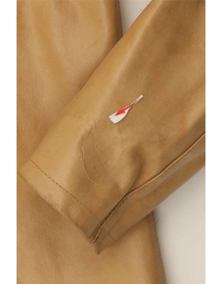 Giacca in pelle vintage da donna IT 44 in pelle beige medio