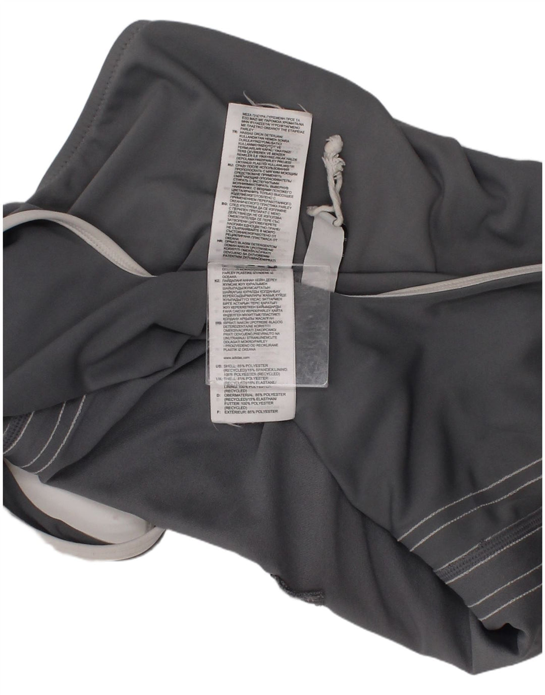 Costumi da bagno da donna Adidas UK 12 Sport in poliestere grigio medio