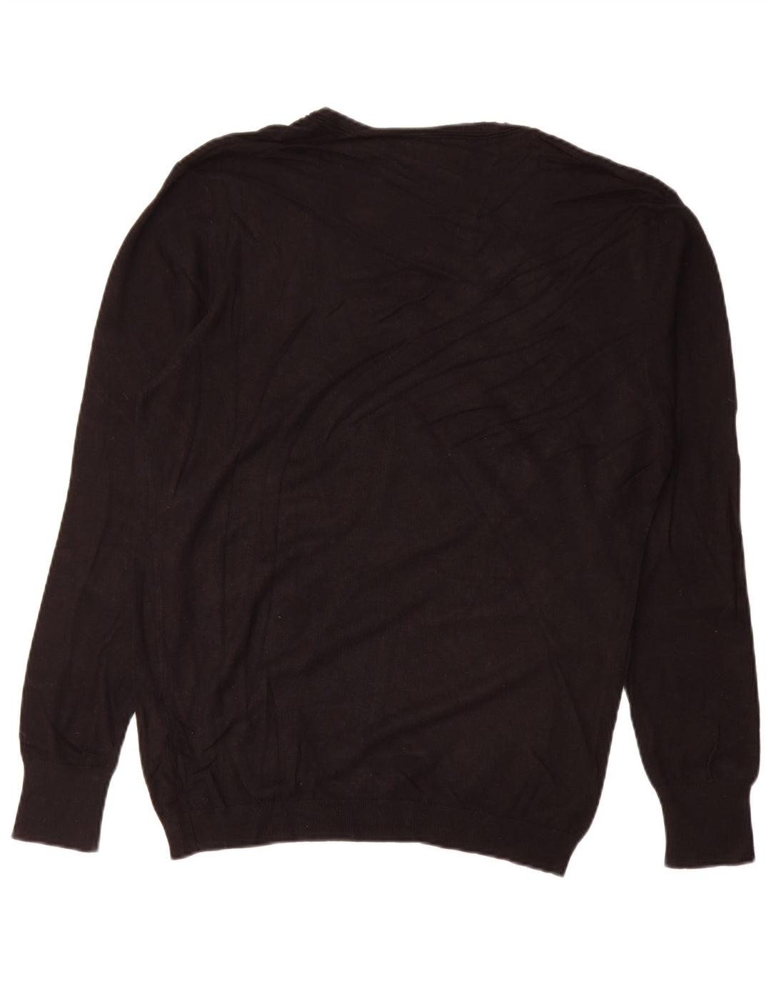 Maglione Zara da uomo con scollo a V grande in viscosa nera