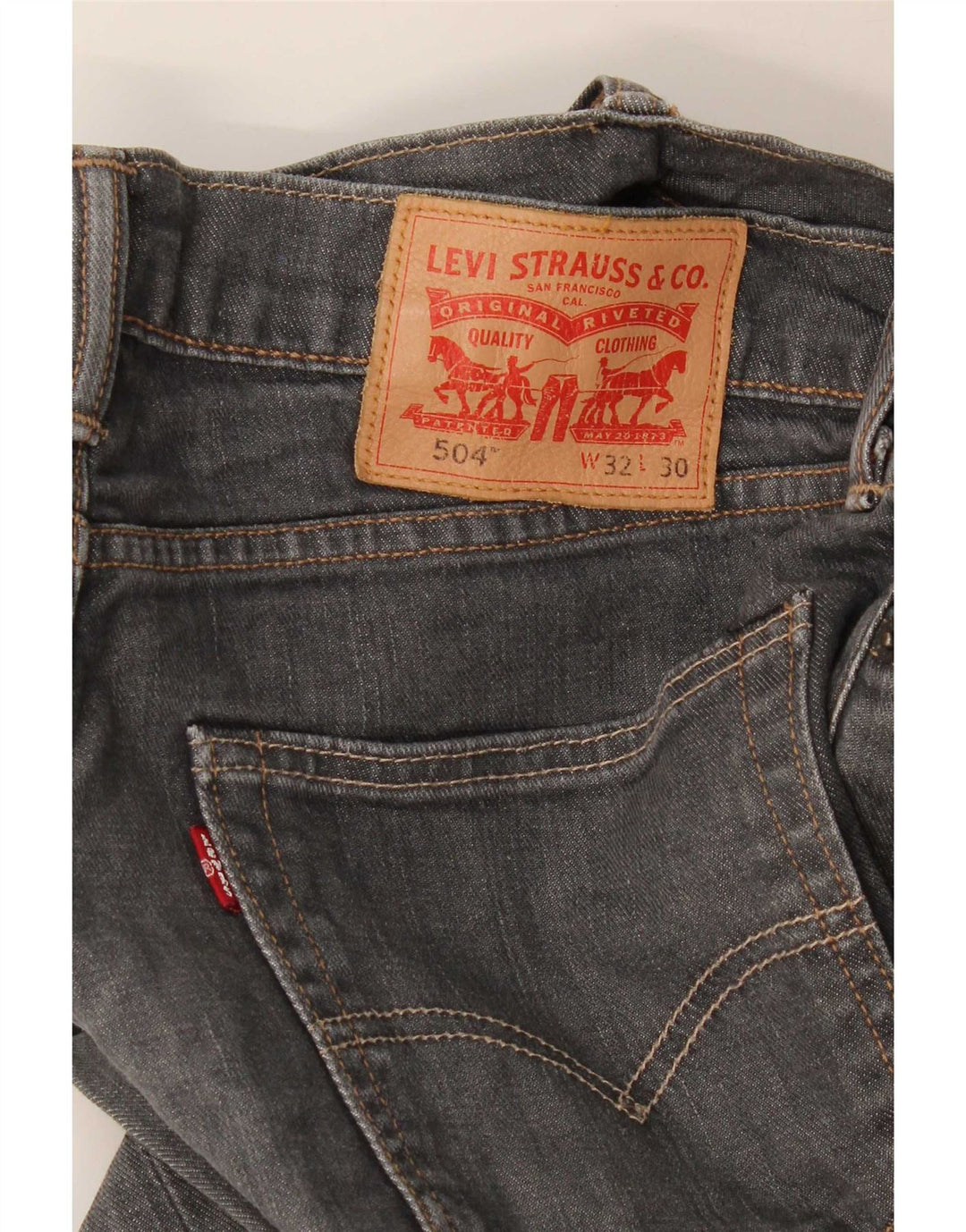 Levi's Uomo 504 Jeans dritti W32 L30 Cotone grigio
