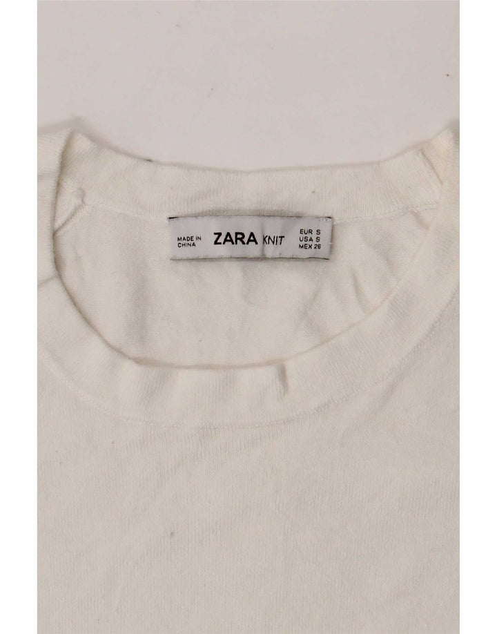 T-shirt Zara da donna Top UK 10 piccola bianca