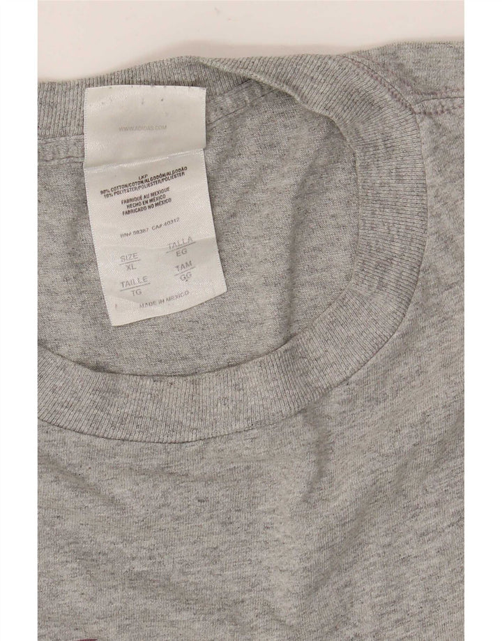 Adidas Maglietta grafica da uomo a maniche lunghe XL in cotone grigio