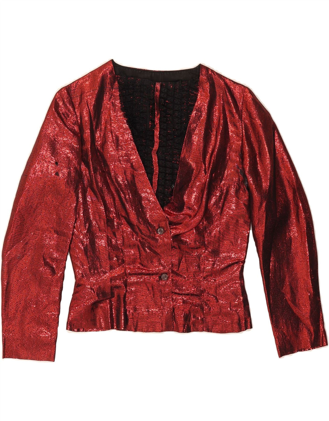 VINTAGE Womens 2 Button Blazer Jacket UK 8 Small Red Vintage Vintage and Second-Hand Vintage from Messina Hembry 