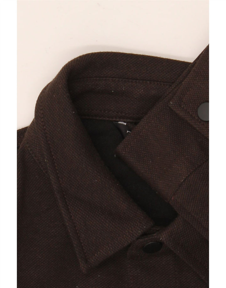 Camicia da uomo in flanella ZARA poliestere marrone medio