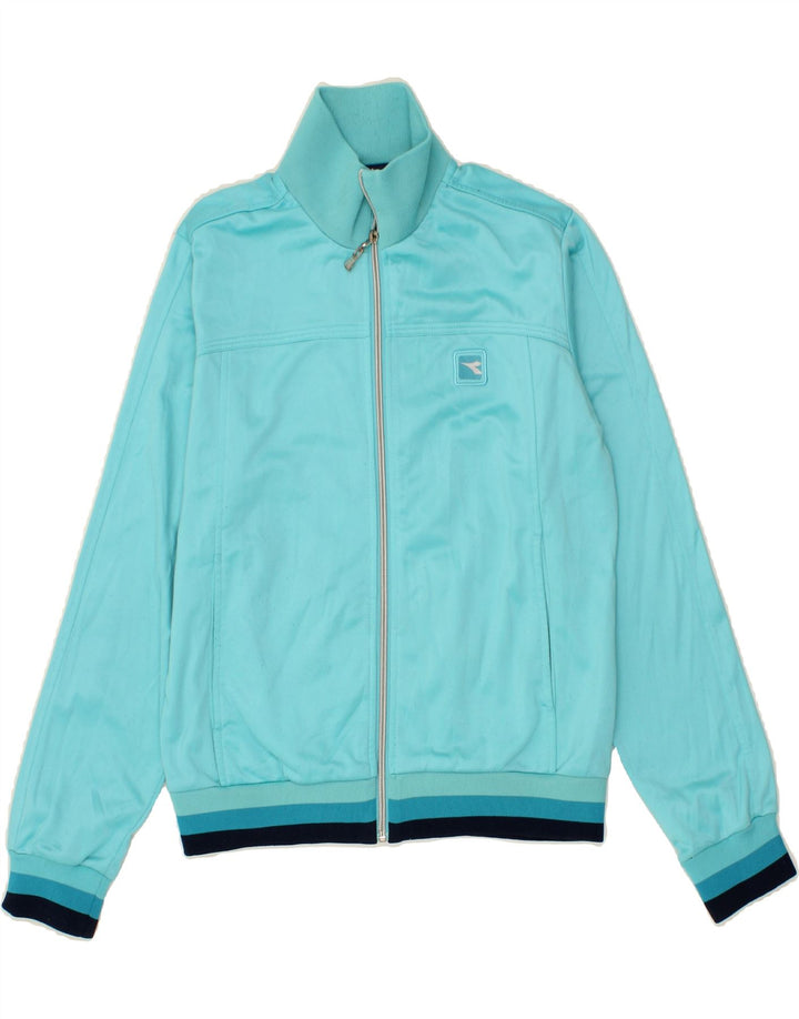 DIADORA Womens Tracksuit Top Jacket UK 12 Medium  Blue Polyester Vintage Diadora and Second-Hand Diadora from Messina Hembry 