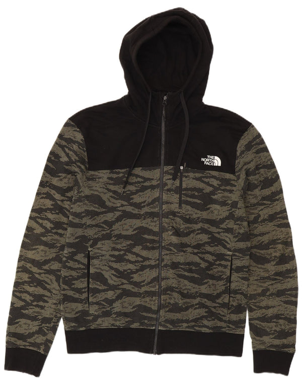 Maglione con cappuccio e zip da uomo The North Face in cotone mimetico verde medio