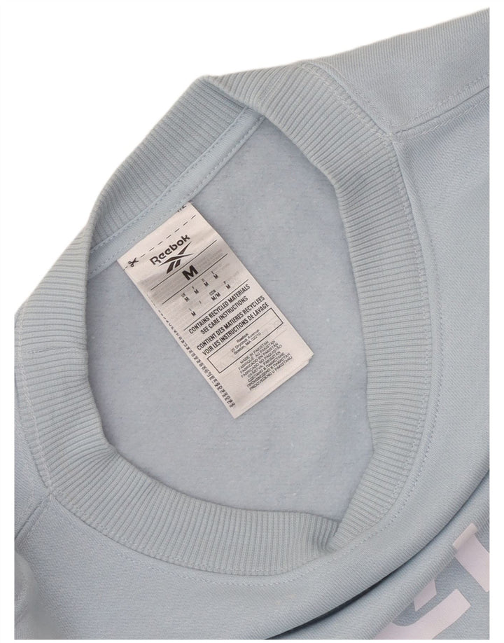 Felpa grafica da uomo Reebok, maglione, cotone blu medio