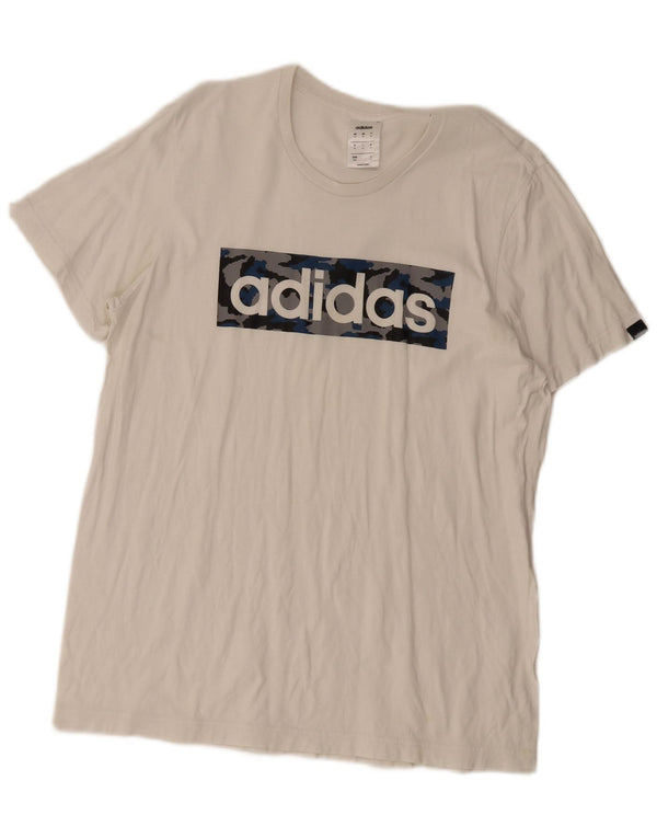 Maglietta grafica da uomo Adidas Top bianca media