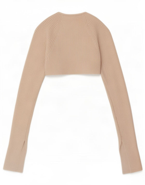 Top Bolero da donna Zara UK 8 piccolo in viscosa beige