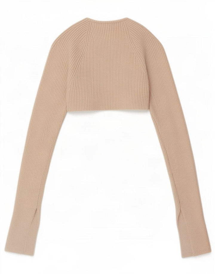 Top Bolero da donna Zara UK 8 piccolo in viscosa beige