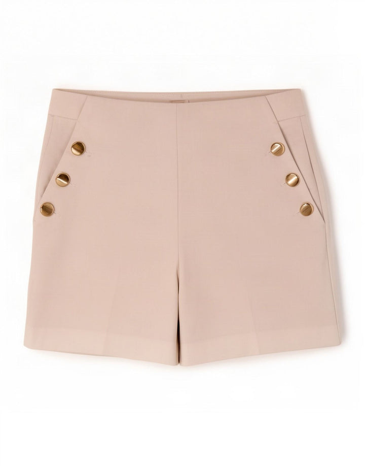 Pantaloncini chino a vita alta da donna Zara medi W28 poliestere bianco