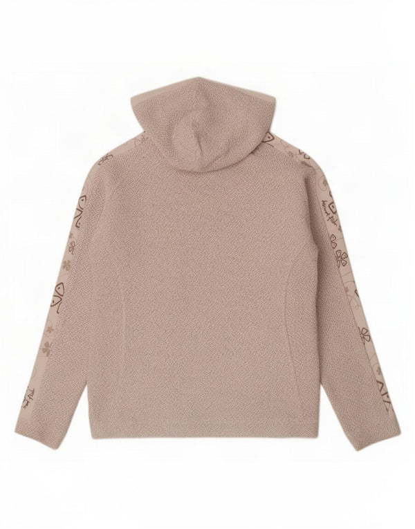 Maglione con cappuccio e zip grafica da donna Weird Fish UK 10 piccolo cotone beige